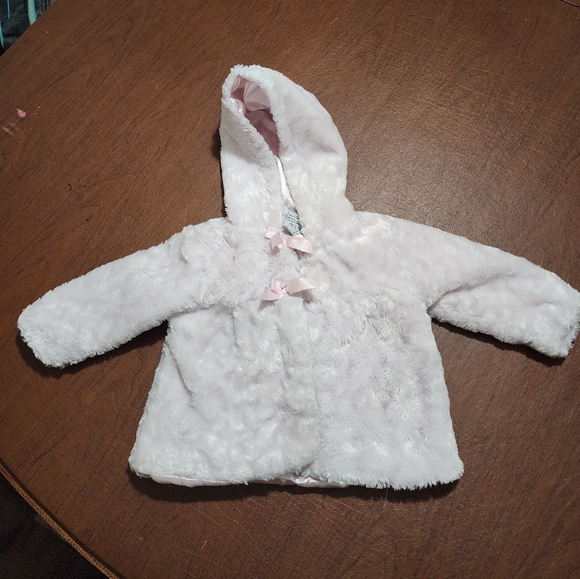 Young Hearts Cozy Fuzzy Baby Jacket - Picture 1 of 8